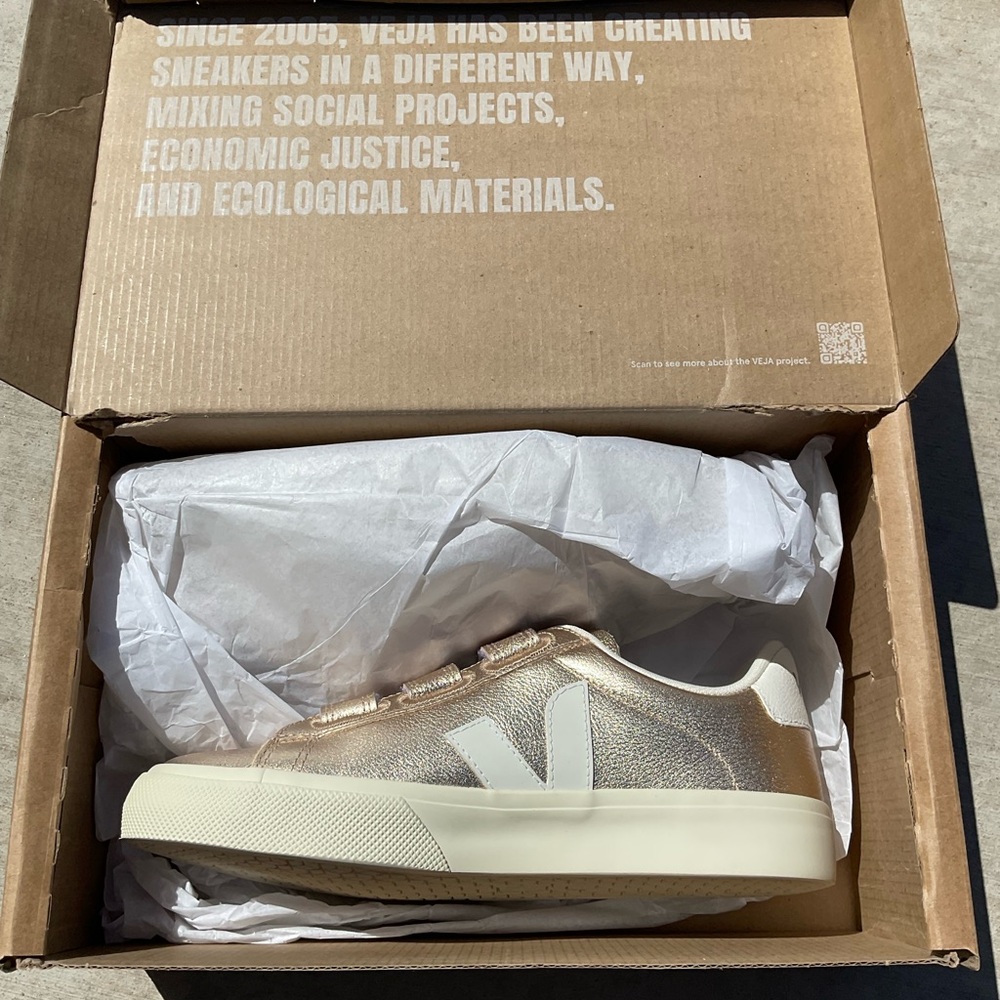 Veja Metallic Gold Sneakers